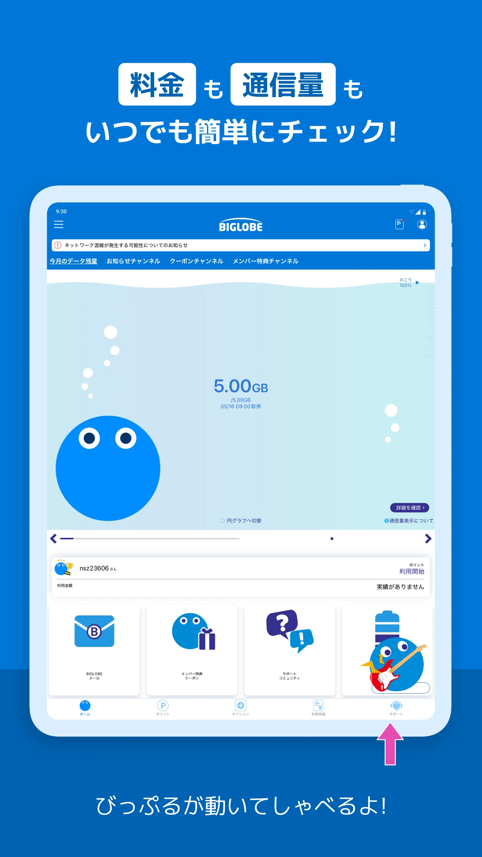 My BIGLOBE screenshot